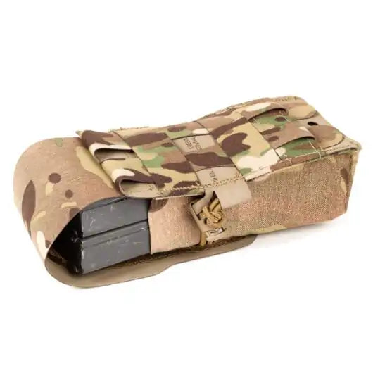 Rear view of Double M4 Pouch showing elastic retention and MOLLE attachment system