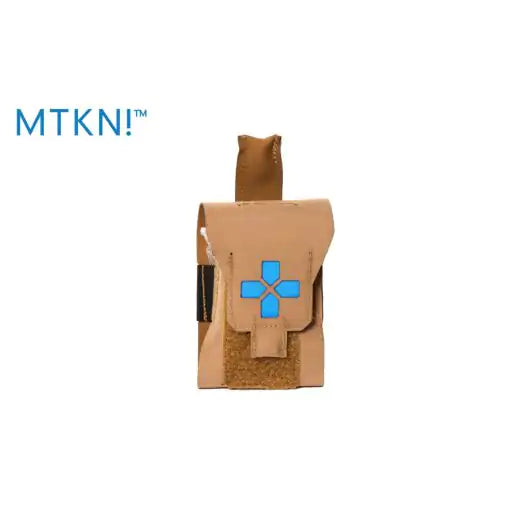 Front view of Blue Force Gear Micro Trauma Kit NOW! - NANO mini trauma pouch in coyote brown