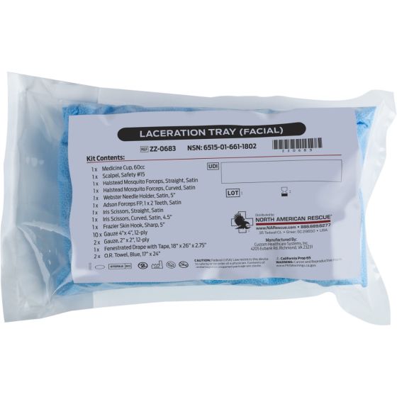 NAR laceration tray facial sterile kit
