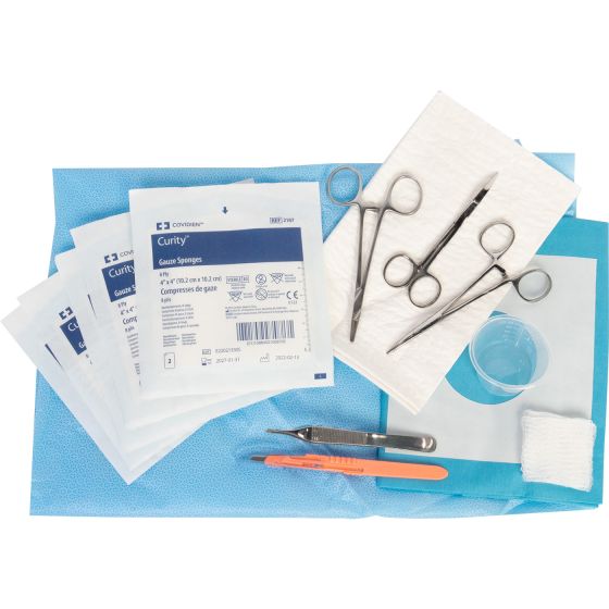 NAR minor laceration tray with instruments