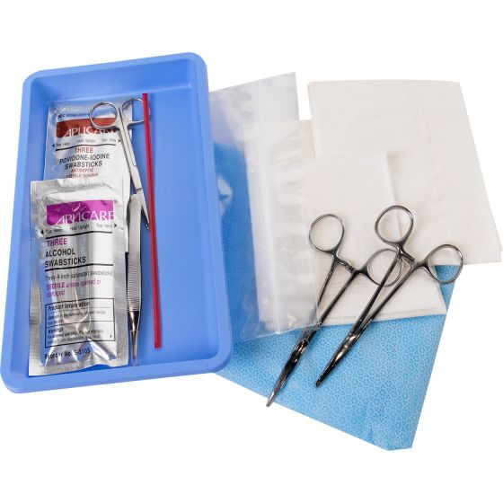 North American Rescue Surgical Suture Kit — top view of kit components